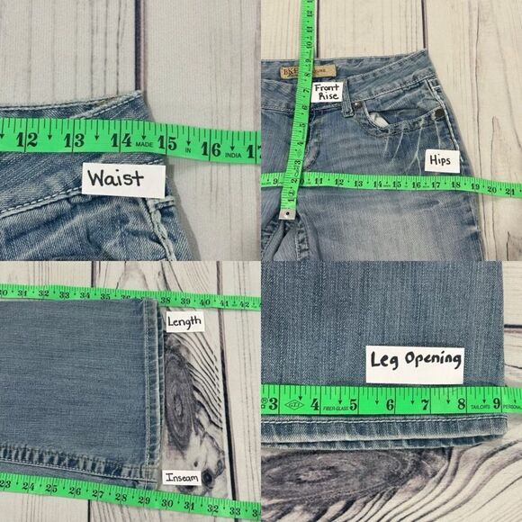 BKE Culture Bootcut Jeans Vintage Sz 28 x 31.5 Low Rise Med/Dark Wash Stretch - Picture 6 of 10